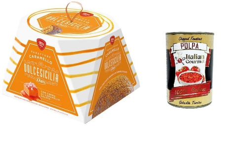 Dais Dessertsaucen Dais Dolcesicilia Panettone Caramello, Kuchen mit Karamell-Geschmack, 800 g+ Italian Gourmet polpa 400g 8004920444069
