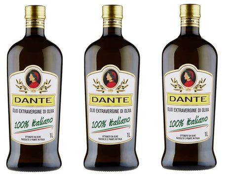 Dante Oliven 3x Dante Olio Extravergine di Oliva 100% Italiano italienisch Extra Natives Olivenöl 1Lt Speiseöl Öl Küchenöl 8000010002966