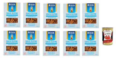 De Cecco Internationale Nudeln De Cecco Tortiglioni senza Glutine No.23, Glutenfrei,100% Italienisch Pasta Nudeln gluten free 10x 400G + Italian Gourmet polpa 400g 8001250014177