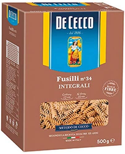 De Cecco Kurze Pasta 5x Pasta De Cecco Fusilli integrali n. 34 Vollkorn italienisch Nudeln 500 g 8001250310347
