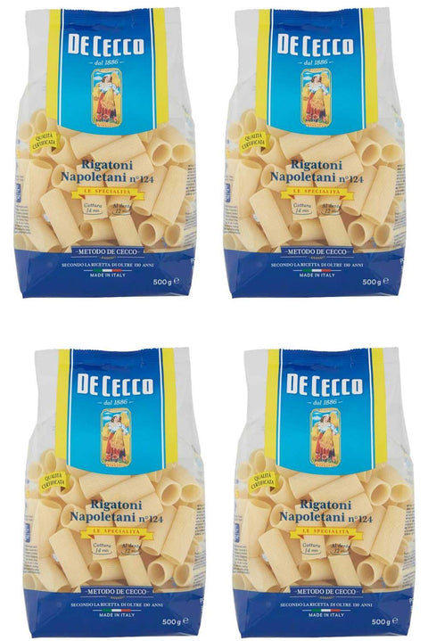 De Cecco Kurze Pasta De Cecco Rigatoni Napoletani Kurze Pasta, 500 g, 4 Stück 8001250121240