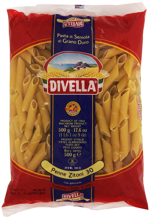 Divella Kategorien Divella - Penne Zitoni 30, Pasta di Semola di Grano Duro , 500 g 8005121000306