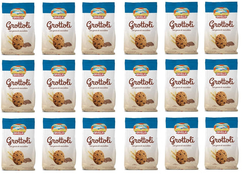 Divella Kekse 18x Divella Grottoli con gocce di cioccolato Italienische Shortbread Kekse Mit Schokoladenstückchen 400g biscuits cookies 8005121214413