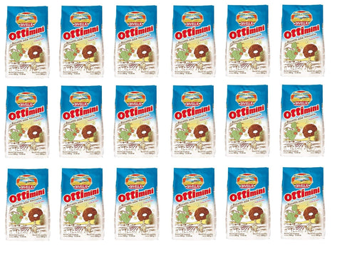 Divella Kekse 18x Divella Ottimini alle Nocciole Shortbread Kekse mit gehackten Haselnüssen 350g biscuits cookies italienische Kekse 8005121213874