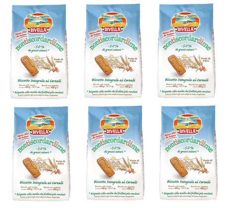 Divella Kekse 6x Divella Non ti scordar di me Biscotti Integrali ai cereali Vollkornkekse mit Getreide Kekse 400g Biscuits Cookies italienische Kekse 8005121213645