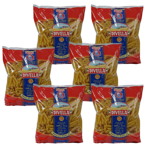 Divella Pasta 6 x DIVELLA N27 Penne Ziti Rigate 1000g 5404015614248