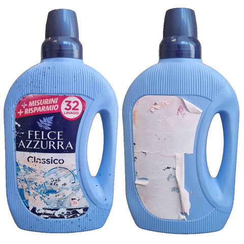 Felce Azzurra Waschmittel 2x Felce Azzurra Detersivo lavatrice classico Klassisches flüssiges Waschmaschinenwaschmittel 1.595 l - Ruiniertes Etikett 8001280030802