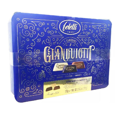 Feletti Weihnachtssüßigkeiten MHD 28/05/2025 Feletti Gianduiotti assortiti Geschenkbox mit verschiedenen Pralinen 170gr 8000698468146