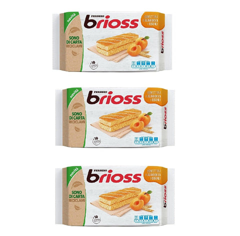 Ferrero Knabberartikel MHD 16/09/2025 Ferrero Brioss Albicocca Aprikose, Apricot kuchen Packung mit 10 Snacks, 3x 280 g 8000500068717