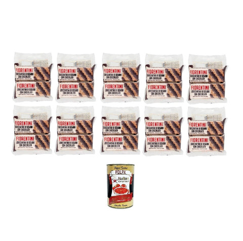 Fiorentini Flips Fiorentini Croccantini di Sesamo con Cioccolato Sesam-Crunchies mit Schokolade 10x 120gr + Italian Gourmet polpa 400g 8002885007398