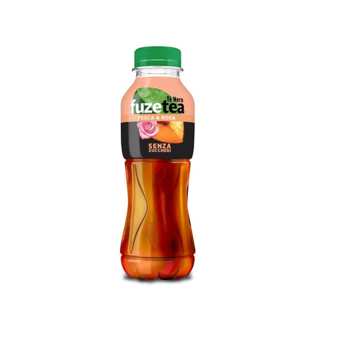 FuzeTea Tee MHD 15/09/2023 Fuze Tea Pesca e Rosa senza zuccheri Pfirsich und Rose ohne Zucker PET 400ml 5449000255440