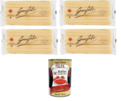 GAROFALO Kurze Pasta Garofalo Mafalde N° 10-1 Nudeln aus Hartweizengrieß Gragnano IGP 4x500gr+ Italian Gourmet polpa 400g 8000139000409