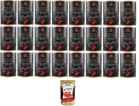 GAROFALO Schältomaten Garofalo Potere al Pomodoro Pelati,Geschälte Tomaten in Tomatensaft 24x400gr + Italian Gourmet polpa 400g 8000139938313