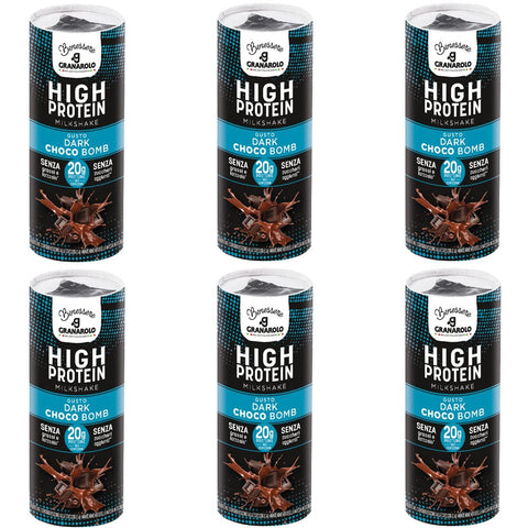 Granarolo Soft Drink 6x Granarolo Benessere HIGH PROTEIN Milkshake gusto DARK CHOCO BOMB 8002670167610