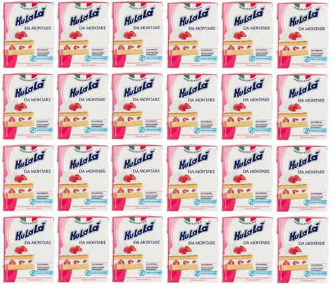 Hulalà Crème Fraîche, Sauerrahm & Sahne 24x Hulalà Panna da montare zuccherata gesüßtes Süßwarenprodukt Sahne zu montierendes 200ml laktosefrei und frei von gehärtetem Fett Italienisches Produkt basierend auf pflanzlichen Fetten 8007990406982