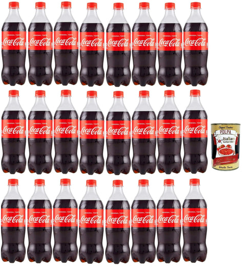 Italian Gourmet Aromatisiertes Wasser original Pet flasche EINWEG, kohlensäurehaltiges Getränk 24x 66cl Softdrink + Italian gourmet polpa 400g 8032804040014