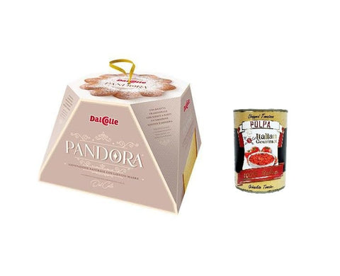 Italian Gourmet Brot & Backwaren Dal Colle Pandora Pandoro Classico Natürlicher Sauerteig mit Mutterhefe 750gr + Italian Gourmet polpa 400g 8032804040014