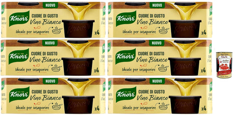 Italian Gourmet Brühe Knorr Cuore di Gusto Vino Bianco, Vegan, gluten -frei, 6x 112g + Italian Gourmet polpa 400g 8032804040014
