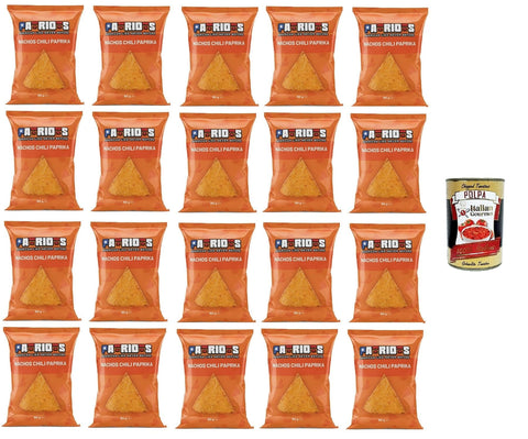 Italian Gourmet Chips Patriots Nachos Chili Paprika, Paprika-Nachos 20x60gr + Italian Gourmet polpa 400g 8032804040014