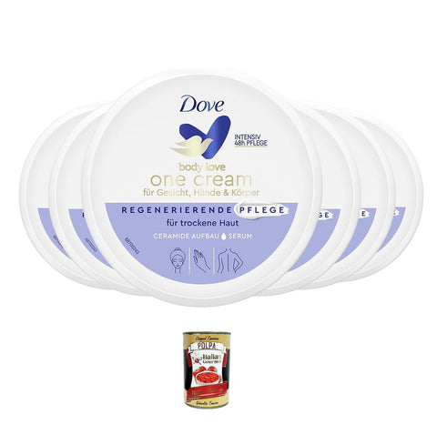 Italian Gourmet Cremes Dove Body Love One Cream Crema rigenerante per viso 250ml, Regenerierende Creme für Körper, Hände und Gesicht 6x 250 ml + Italian Gourmet polpa 400gr 8032804040014