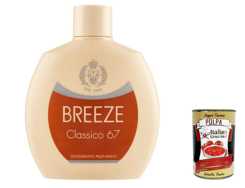 Italian Gourmet Deo 12x Breeze Classico 67 Deodorante Squeeze, Classico 67 Deodorant Squeeze, ohne Gas und ohne Aluminiumsalze 100 ML + Italian Gourmet polpa 400g 8003510017829
