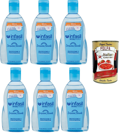 Italian Gourmet Duschgel Infasili Intimo Purity Natürliche Empfindungen, Schutz und Frische 6x 200ml + Italian Gourmet Polpa 400g 8032804040014