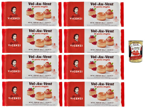 Italian Gourmet E.R. Abgepackte Gebäckstücke Matilde vicenzi vol-au-vent di pasta sfoglia Blätterteig 8x100 g+ Italian Gourmet polpa 400g 8032804040014