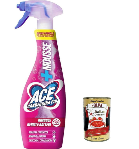 Italian Gourmet E.R. Allzweckreiniger 3x ACE Candeggina Spray + Mousse Entfettungsspray und Bleichmittel 700ml + Italian Gourmet polpa 400g 8001480029644