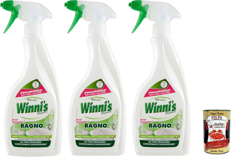 Italian Gourmet E.R. Allzweckreiniger Winni's – Bagno Hypoallergenes, desinfizierendes Badezimmer-Sprühwaschmittel, geeignet für die empfindlichste Haut, reinigende und reinigende Wirkung ohne Spülen 500 ml+ Italian gourmet polpa 400g 8002295000668