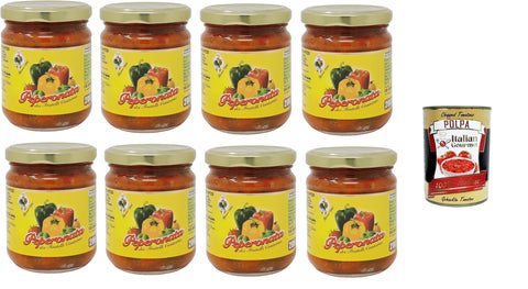 Italian Gourmet E.R. Aufstriche & Dips Fratelli Contorno, Peperonata Sizilianische Vorspeise auf Pfefferbasis 8x200gr + Italian Gourmet polpa 400g 8032804040014