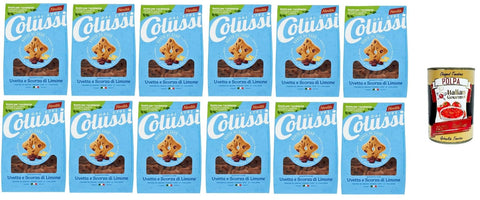 Italian Gourmet E.R. Brot & Backwaren 12x COLUSSI Kekse, Rosinen und Zitronenschalen 500 GR+ Italian Gourmet polpa 400g 8002590081157
