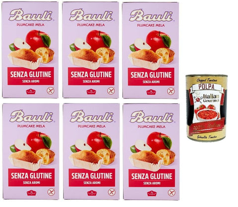 Italian Gourmet E.R. Brot & Backwaren 6x Bauli Buonessere PLUMCAKE mit Apfel Glutenfrei, Laktosefrei, Geschmacksfrei 132gr + Italian gourmet polpa 400g 8001720648604