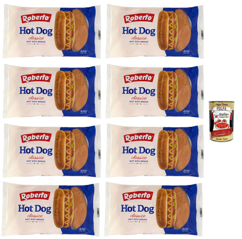 Italian Gourmet E.R. Brötchen Roberto Panini Per Hot Dog 4 Hot Dog Buns, 8x 250g + Italian Gourmet polpa 400g 8032804040014