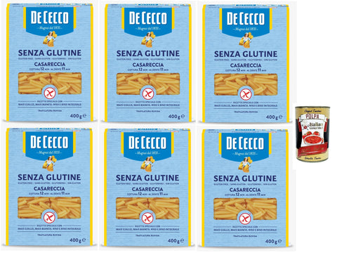 Italian Gourmet E.R. Chips De Cecco Casareccia, senza Glutine No. 88, Glutenfrei,100% Italienisch Pasta Nudeln gluten free 6x 400G + Italian Gourmet polpa 400g 8032804040014