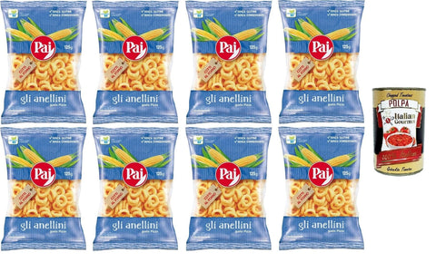 Italian Gourmet E.R. Chips Pai Gli Anellini Gusto Pizza Cotti al forno gebackene 8x125gr + Italian Gourmet polpa 400g 8032804040014