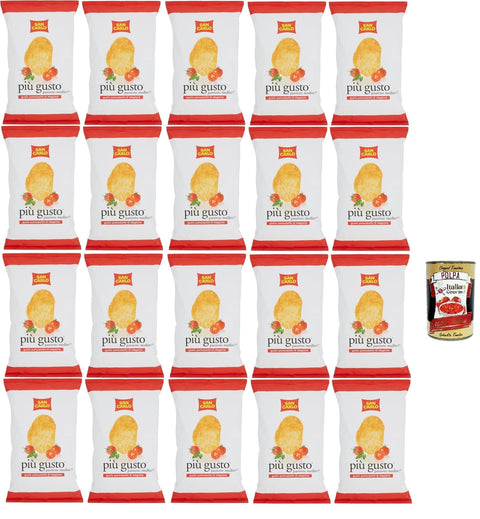 Italian Gourmet E.R. Chips San Carlo Più Gusto Pomodorini di Stagione Patatine, Tomatengeschmack Kartoffelchips Chips, 20x 50g Beutel + Italian Gourmet polpa 400g 8032804040014