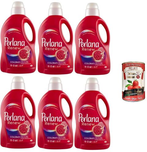 Italian Gourmet E.R. Color- & Feinwäsche 6x Perlana Renew Colorati, Waschmaschinenwaschmittel, für alle farbigen Kleidungsstücke, belebt Farben und erneuert Fasern+ Italian Gourmet pelati 400gr 8015100576449