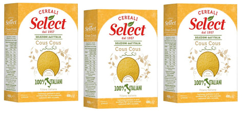 Italian Gourmet E.R. Couscous 3x Select Cous Cous 100% italienischer Hartweizengrieß in 5 Minuten Fertig 400g Packung 8006280179001