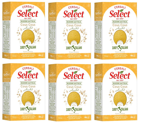 Italian Gourmet E.R. Couscous 6x Select Cous Cous 100% italienischer Hartweizengrieß in 5 Minuten Fertig 400g Packung 8006280179001