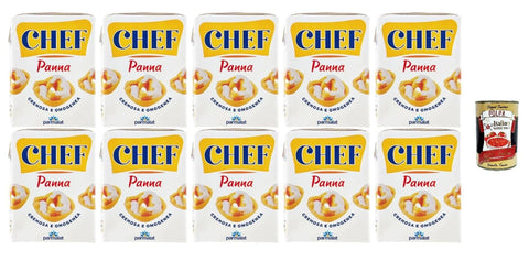 Italian Gourmet E.R. Crème Fraîche, Sauerrahm & Sahne Parmalat Chef Panna Kochsahne, 200 ml, 10 Stück, mit Italian Gourmet polpa 400g