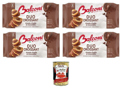 Italian Gourmet E.R. Croissants Balconi- Croissant DUO cacao Doppelschichtiges Schokoladen-Croissant DUO Kakao 4x 300gr + Italian Gourmet polpa 400g 8032804040014