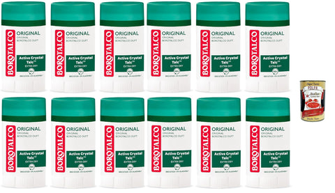 Italian Gourmet E.R. Deo Borotalco Deo Original - Deo Stick - 48 Stunden Wirksamkeit - Formel mit Active Crystal Talc für dreifachen Schutz gegen Schweiß - 0% Alkohol Deodorant, 12x 40ml + Italian Gourmet polpa 400g 8032804040014