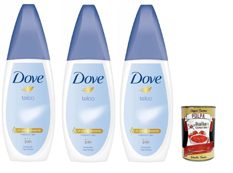 Italian Gourmet E.R. Deo Dove Deodorante Vapo Talco, Deodorant Kein Gas 24h Talkum-Duft - Deo 3x 75ml + Italian Gourmet polpa 400g 8032804040014