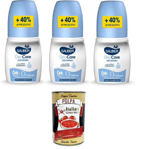Italian Gourmet E.R. Deo Sauber DeoCare Pelli Sensibili Roll-on DeoCare Sensitive Skin Roll-on 3 x 70 ml+ Italian Gourmet polpa 400g 8032804040014