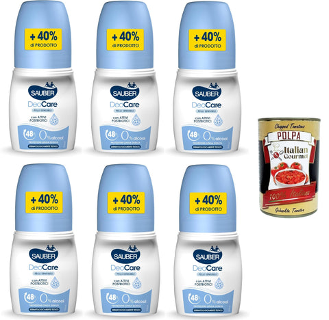 Italian Gourmet E.R. Deo Sauber DeoCare Pelli Sensibili Roll-on DeoCare Sensitive Skin Roll-on 6 x 70 ml+ Italian Gourmet polpa 400g 8032804040014