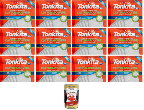 Italian Gourmet E.R. Desinfektionstücher Tonkita Panni Cattura Polvere Staubfangtücher Elektrostatische Tücher 20 Stk,12 Stück+ Italian Gourmet polpa 400g 8032804040014