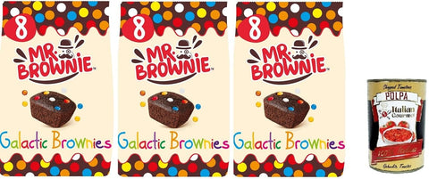 Italian Gourmet E.R. Desserts 3x MR.Brownie Galactic Schokoladenbrownies mit gezuckerten Mandeln 200gr+ Italian gourmet polpa 400g 8411037892490