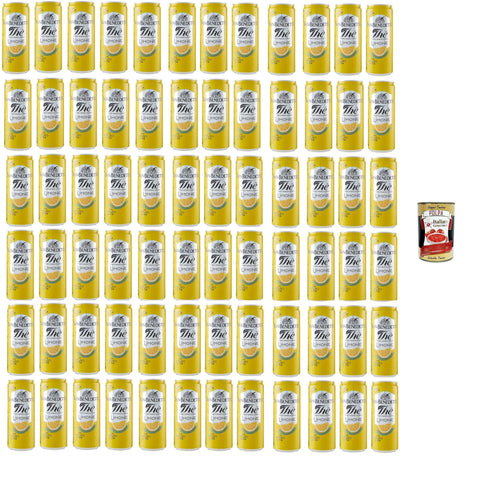 Italian Gourmet E.R. Eistee San Benedetto Thè Limone 72x 33cl, Eistee The' Zitrone dosen Einweg, ice tea erfrischend, Ohne Konservierungsstoffe und künstliche Farbstoffe + Italian Gourmet polpa 400g 8032804040014