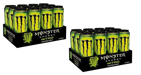 Italian Gourmet E.R. Energy Drinks 24x Monster Energy Nitro Super Dry Energy Drink Energiegetränk erfrischend und durstlöschend mit Zitrusgeschmack 500ml Einwegdose Analkoholisches Getränk Soft Drink 8003265081229