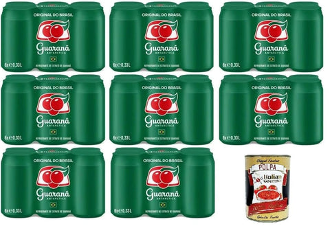 Italian Gourmet E.R. Energy Drinks Antarctica Guarana Original do Brasil Original Guarana aus Brasilien Erfrischungsgetränk mit unvergesslichem Geschmack 48x33cl +Italian Gourmet polpa 400g 8032804040014